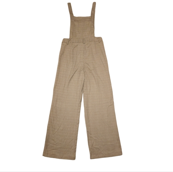 CIDER Houndstooth Brown and Tan Button Straight Leg Jumpsuit NWT Size Medium - Picture 6 of 7